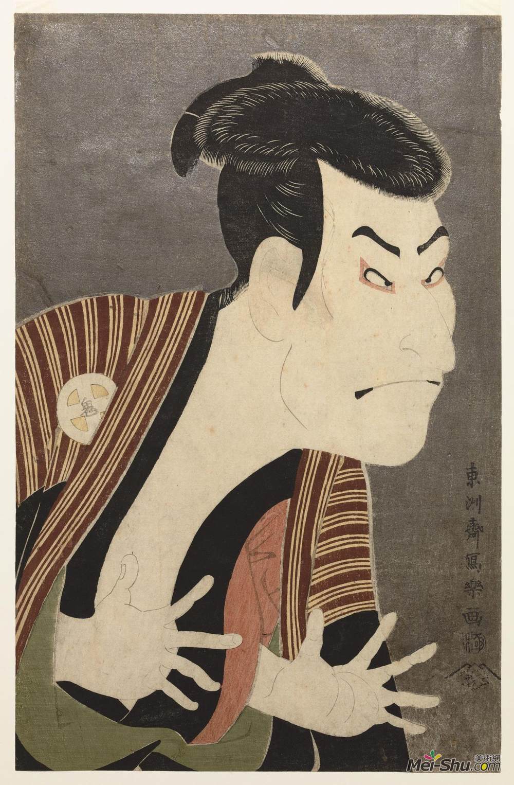 东洲斋写乐(Tōshūsai Sharaku)高清作品《“三中”三部曲在奴仆角色中的作用》