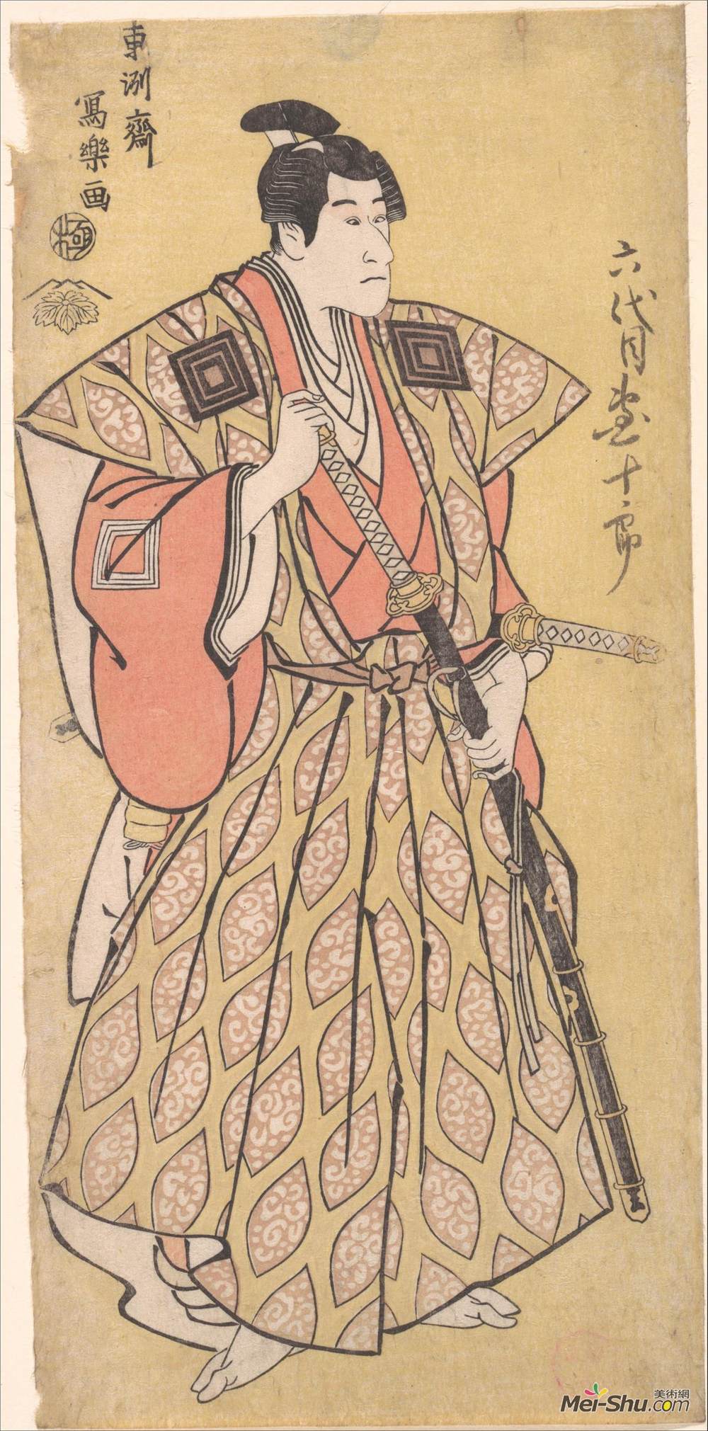 东洲斋写乐(Tōshūsai Sharaku)高清作品《Ichikawa Danjuro VI as Funa Bansaku,son of Fuwa Banzayemon》