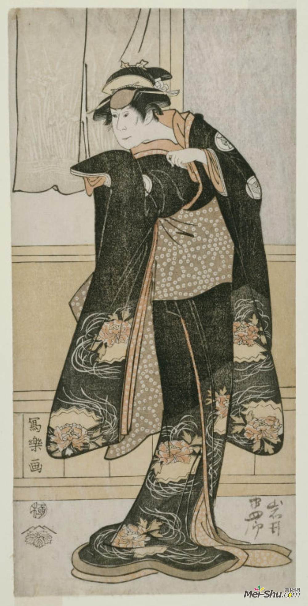 东洲斋写乐(Tōshūsai Sharaku)高清作品《Iwai Hanshirō IV as Otoma, Daughter of Ohina from Inamuragas》