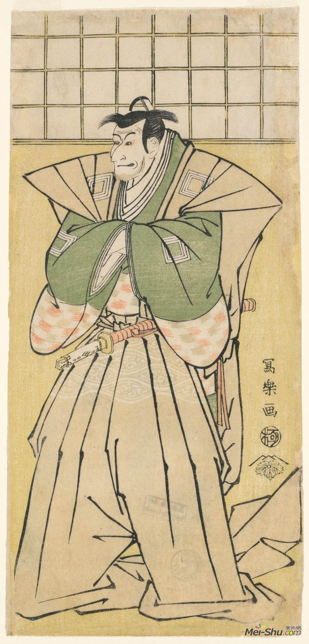 东洲斋写乐(Tōshūsai Sharaku)高清作品《歌舞伎演员川川爱滋一世为镰仓贡戴伊》