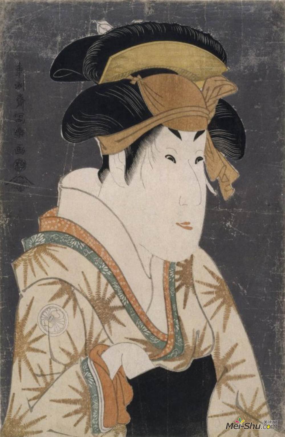 东洲斋写乐(Tōshūsai Sharaku)高清作品《Segawa Kikujuro Iii as Oshizu, Wife of Tanabe Bunzo》