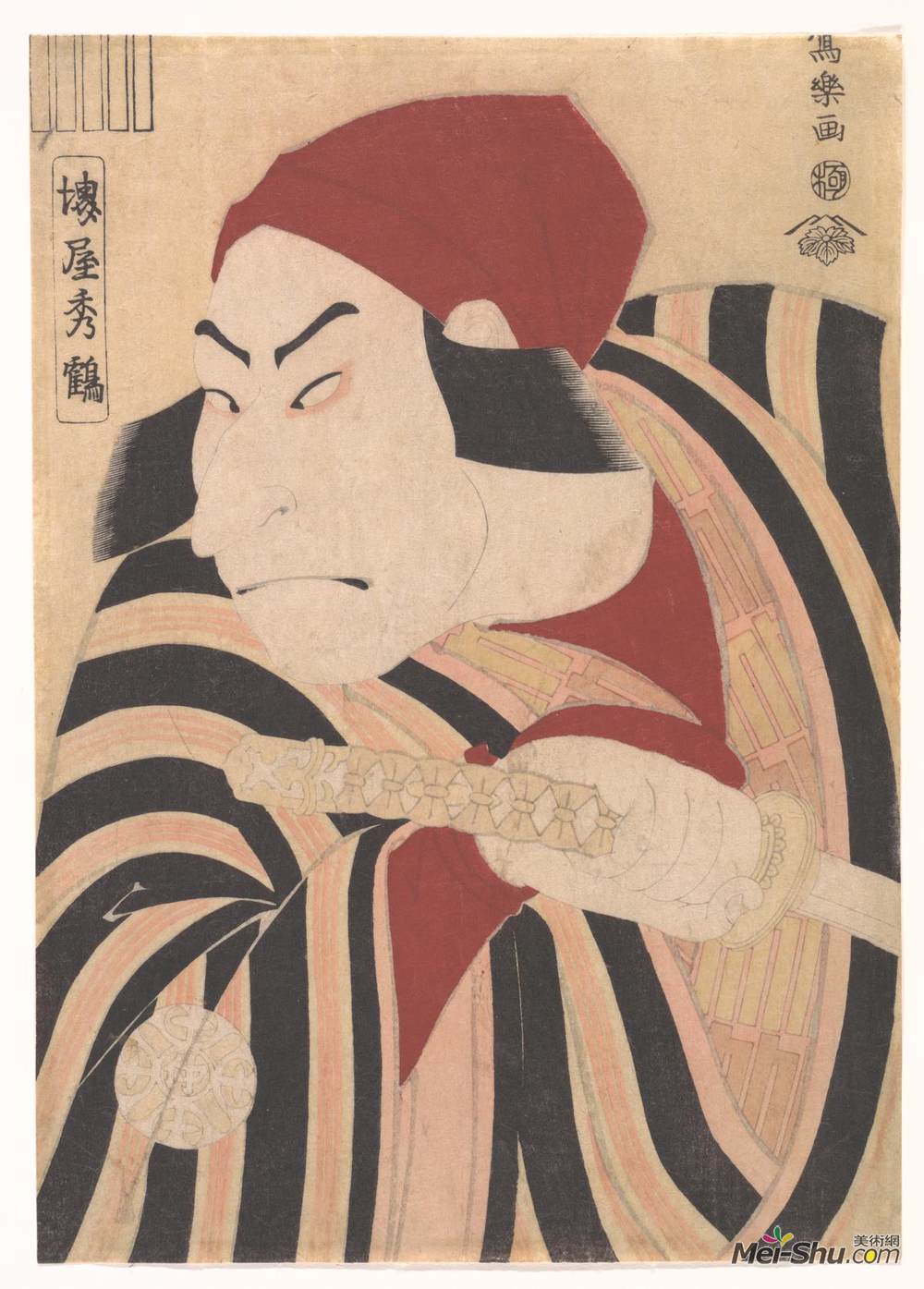 东洲斋写乐(Tōshūsai Sharaku)高清作品《Nakamura Nakazo II as Prince Koretaka Disguised in the Play》