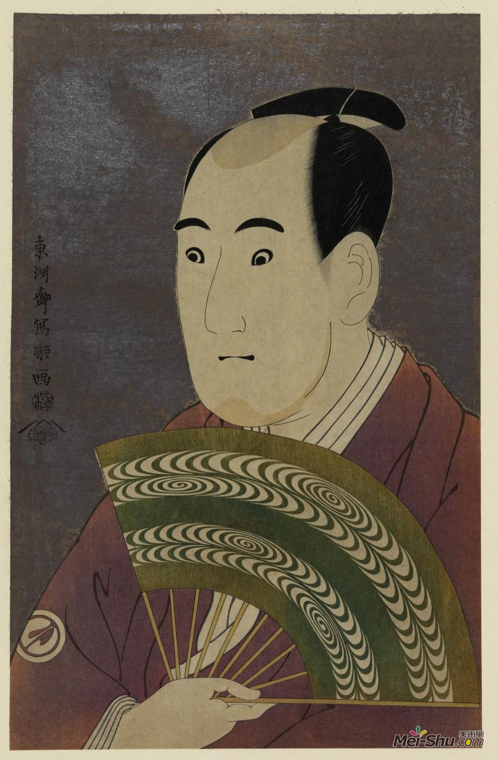 东洲斋写乐(Tōshūsai Sharaku)高清作品《Kabuki Actor Sawamura Sojurō Iii as Ogishi Kurando》