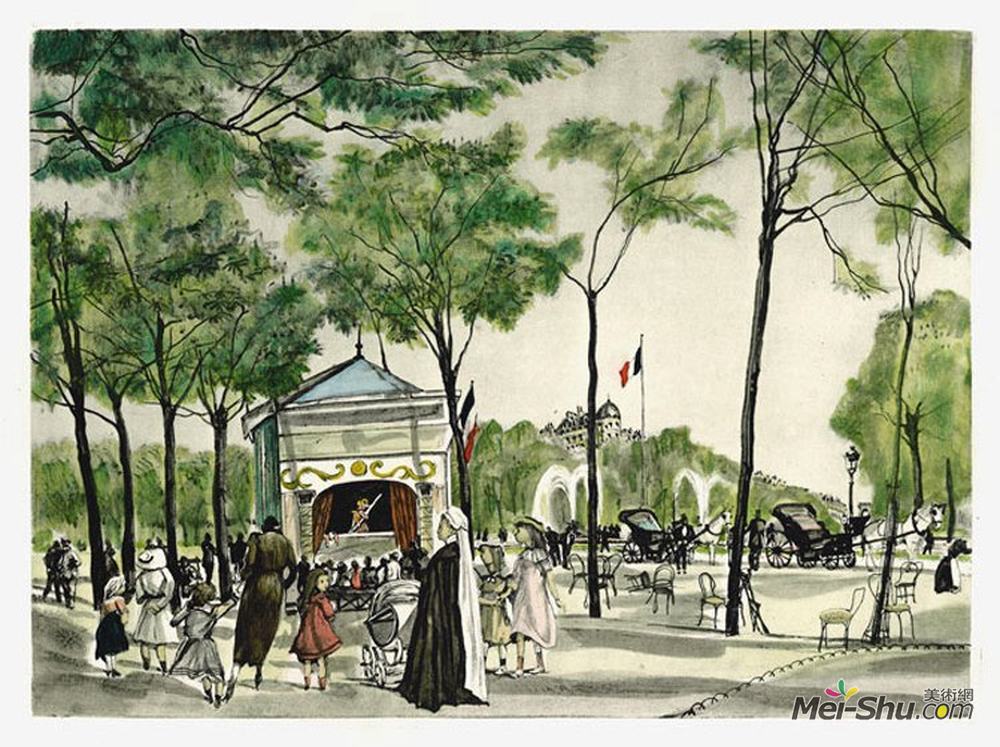 藤田嗣治(Tsuguharu Foujita)高清作品《香榭丽舍大道》