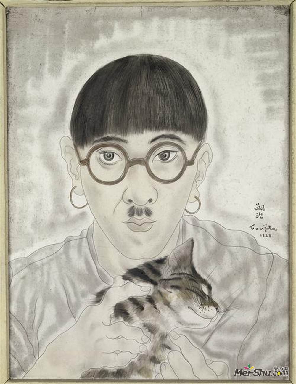 藤田嗣治(Tsuguharu Foujita)高清作品《猫自画像》