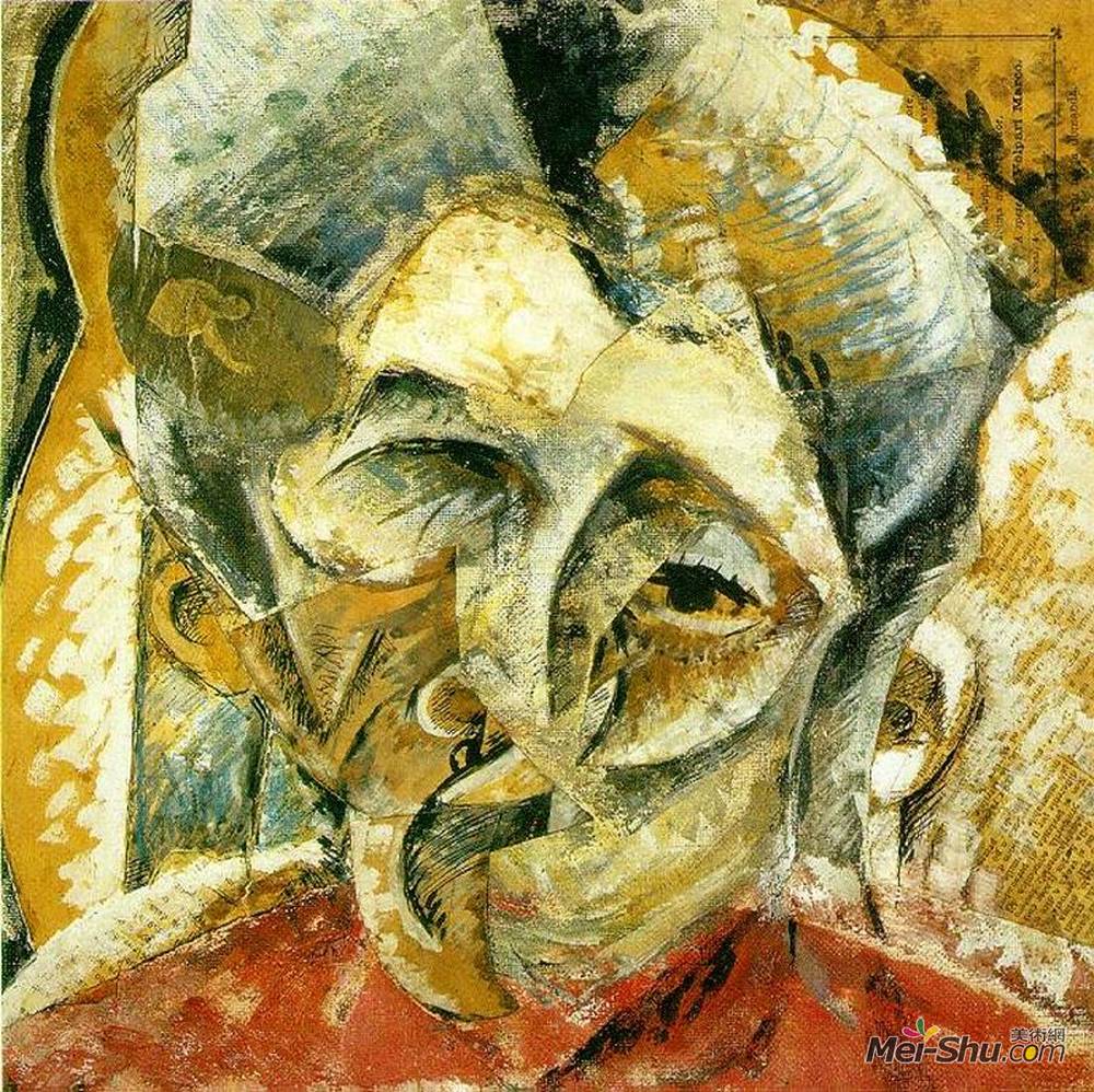 翁贝托·薄邱尼(Umberto Boccioni)高清作品《女人头的活力》