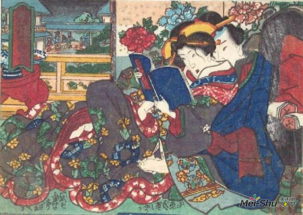 歌川国贞(Utagawa Kunisada)高清作品《书》