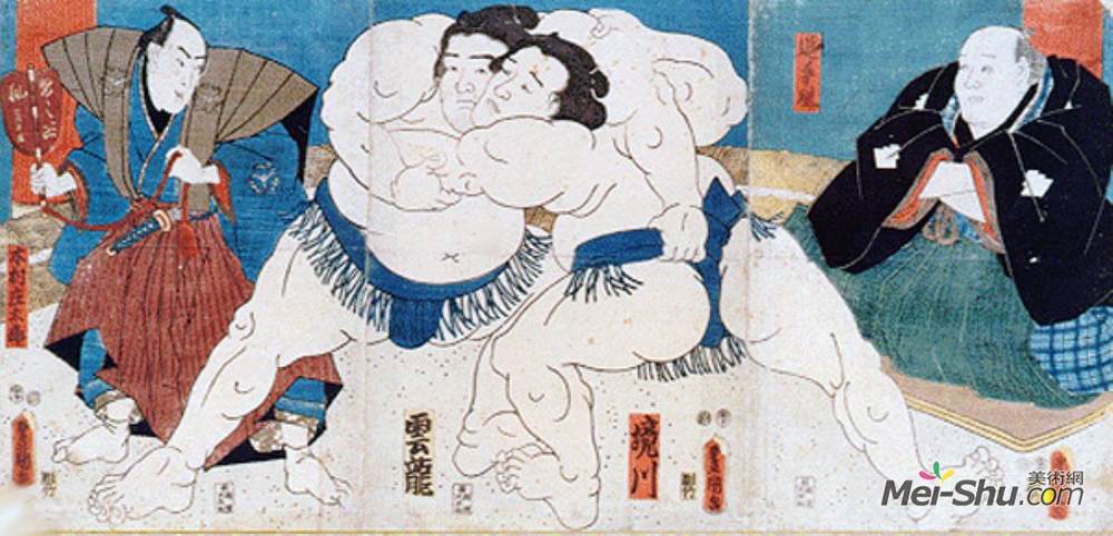 歌川国贞(Utagawa Kunisada)高清作品《相扑》