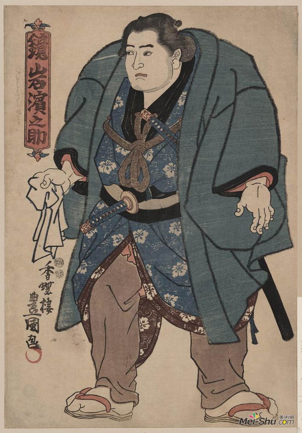 《相扑摔跤手》歌川国贞(utagawa kunisada)高清作品欣赏更多日本艺术