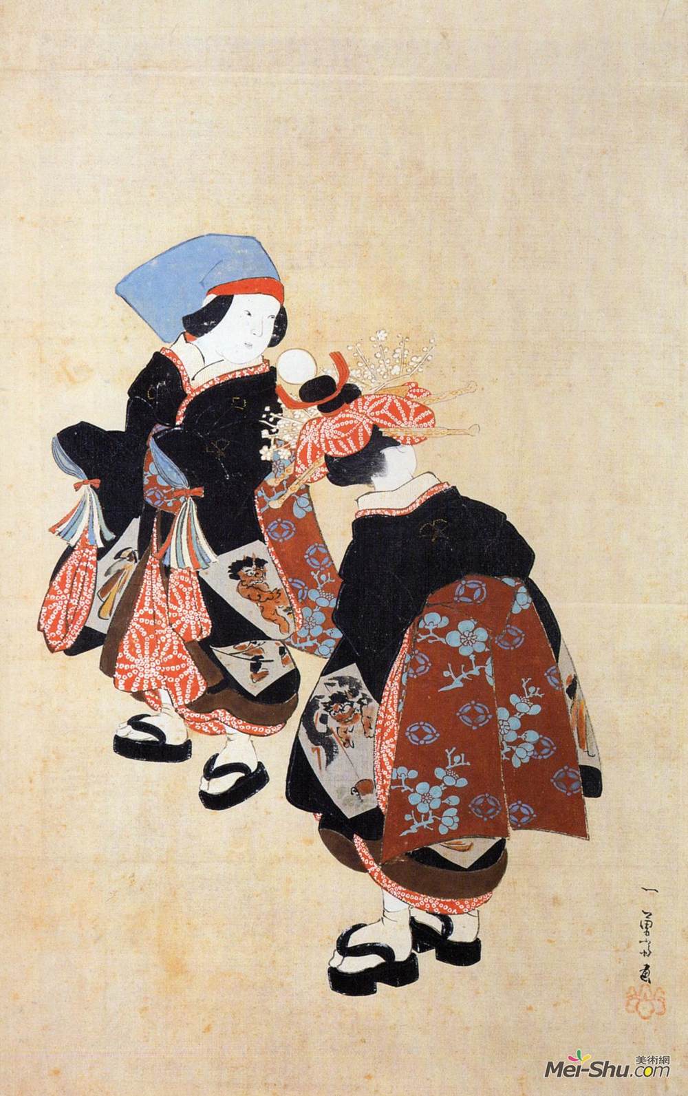 歌川国芳(Utagawa Kuniyoshi)高清作品《两个和尚在等妓女》
