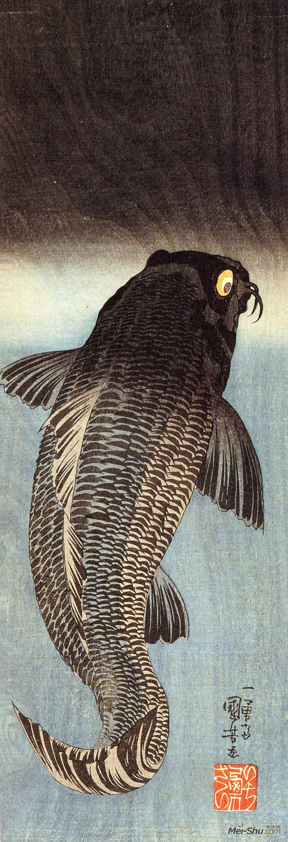 歌川国芳(Utagawa Kuniyoshi)高清作品《青鱼》