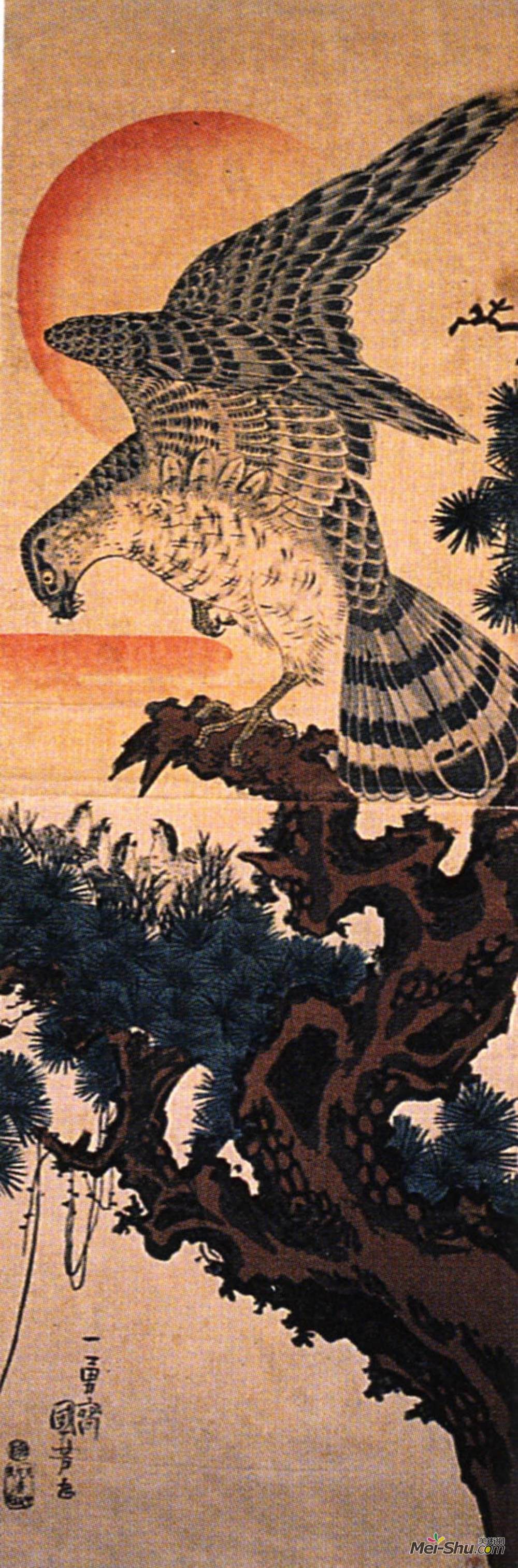 歌川国芳(Utagawa Kuniyoshi)高清作品《鹰》