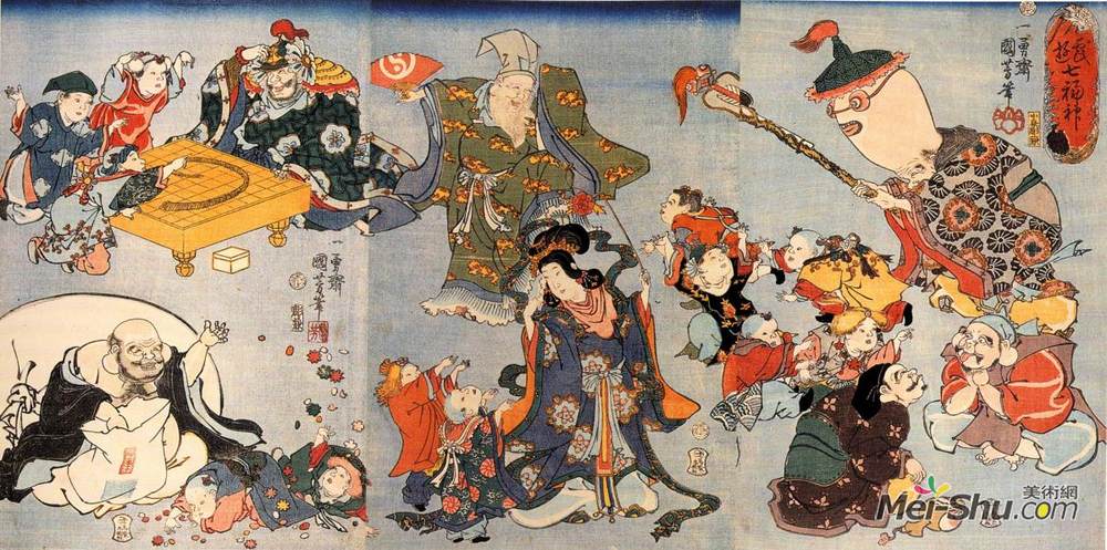 歌川国芳(Utagawa Kuniyoshi)高清作品《七大福气之神》