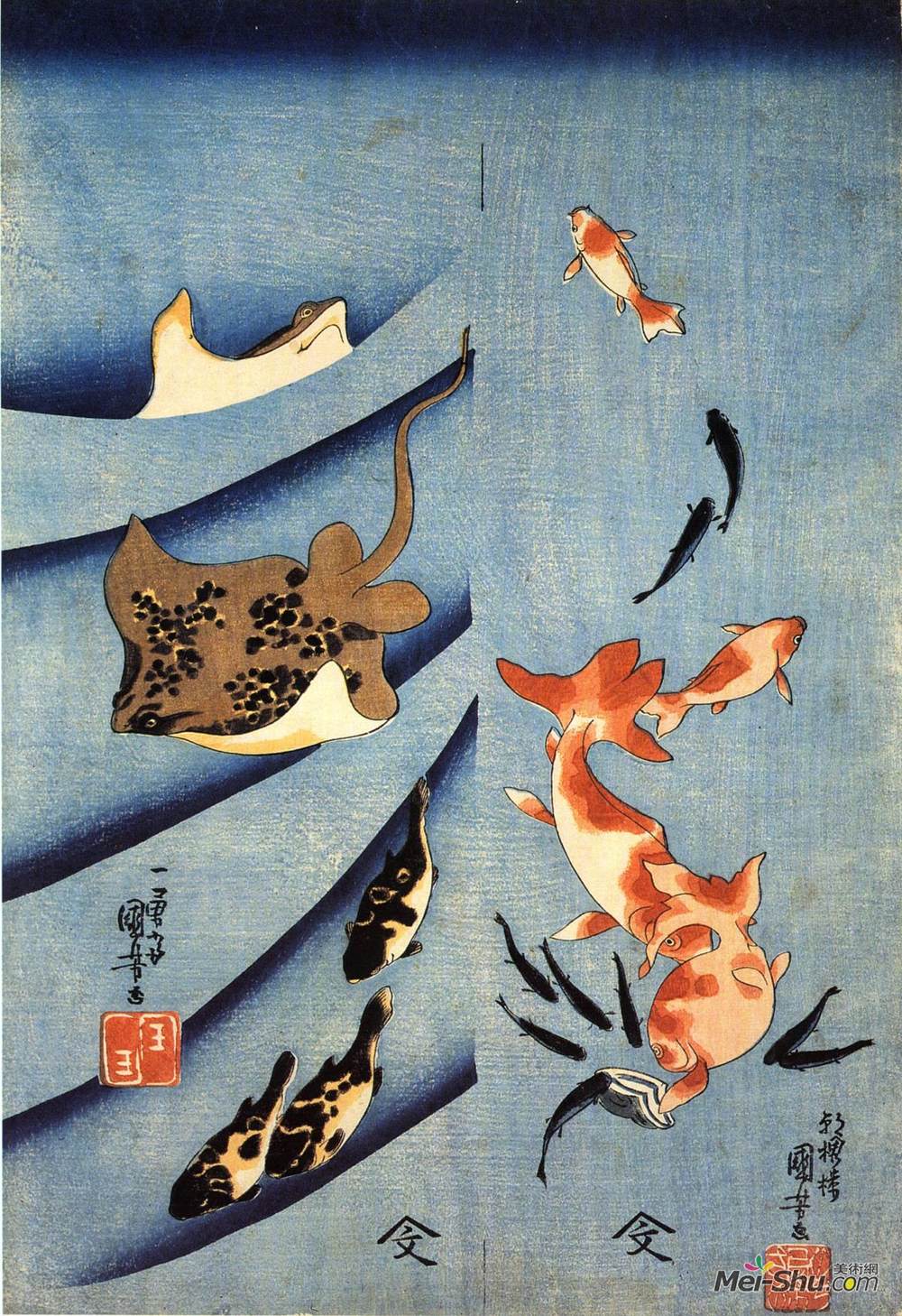 歌川国芳(Utagawa Kuniyoshi)高清作品《臭貂鱼》