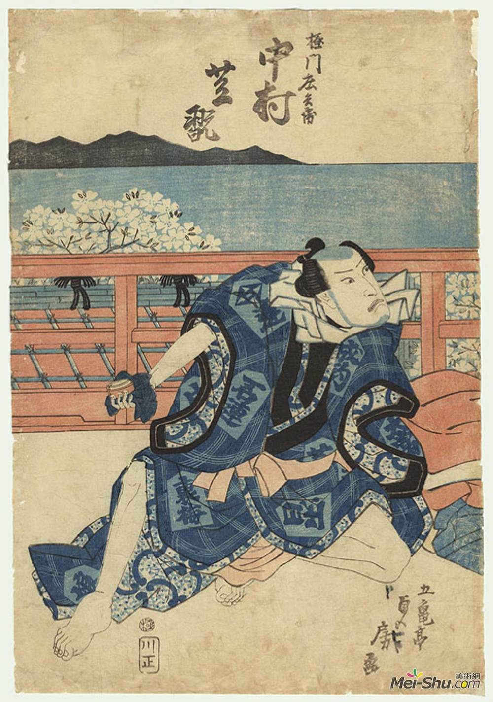 歌川贞虎(Utagawa Sadatora)高清作品《阳台上的人》