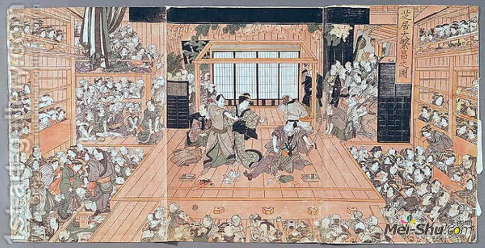 目歌川豊国二代(Utagawa Toyokuni II)高清作品《剧院内部》