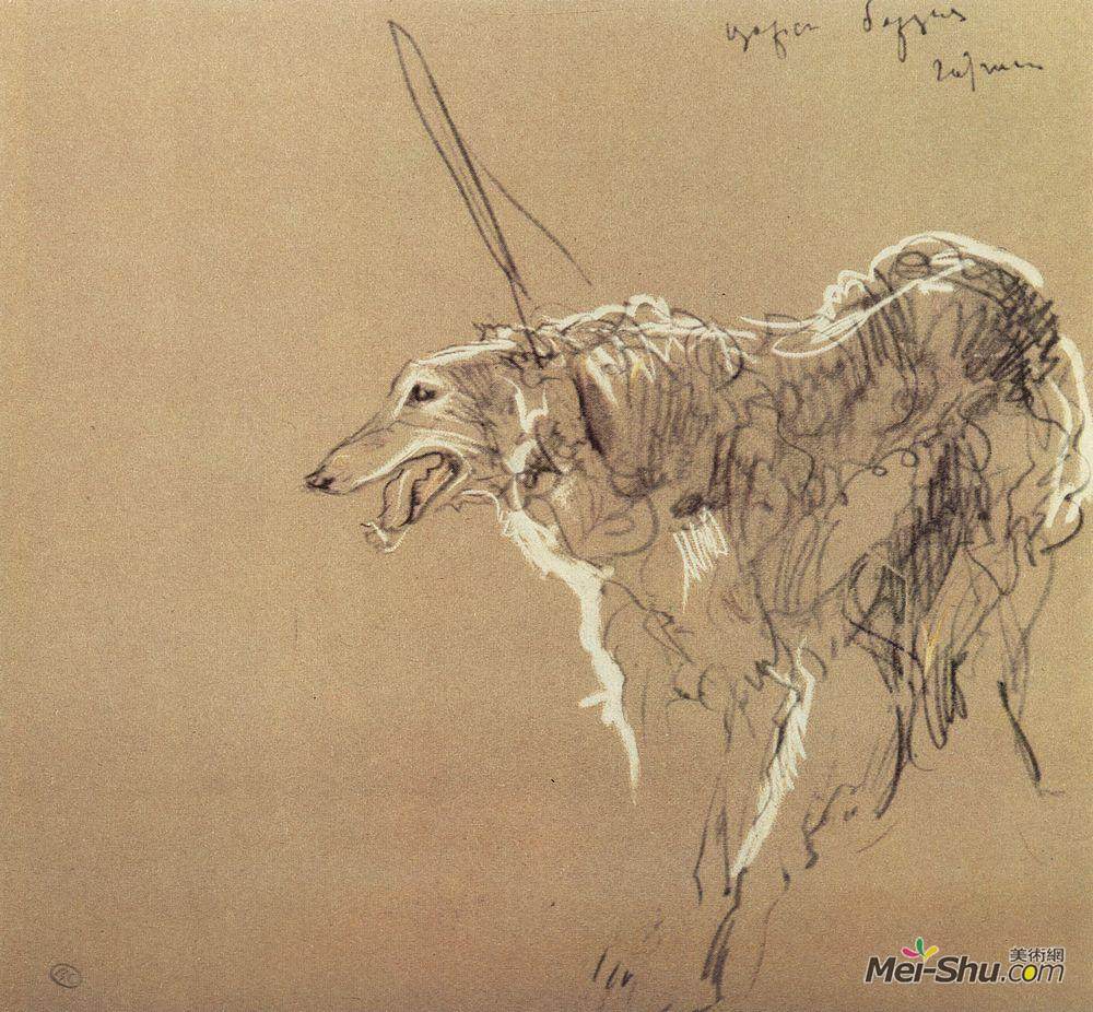 瓦伦丁·谢罗夫(Valentin Serov)高清作品《猎犬》