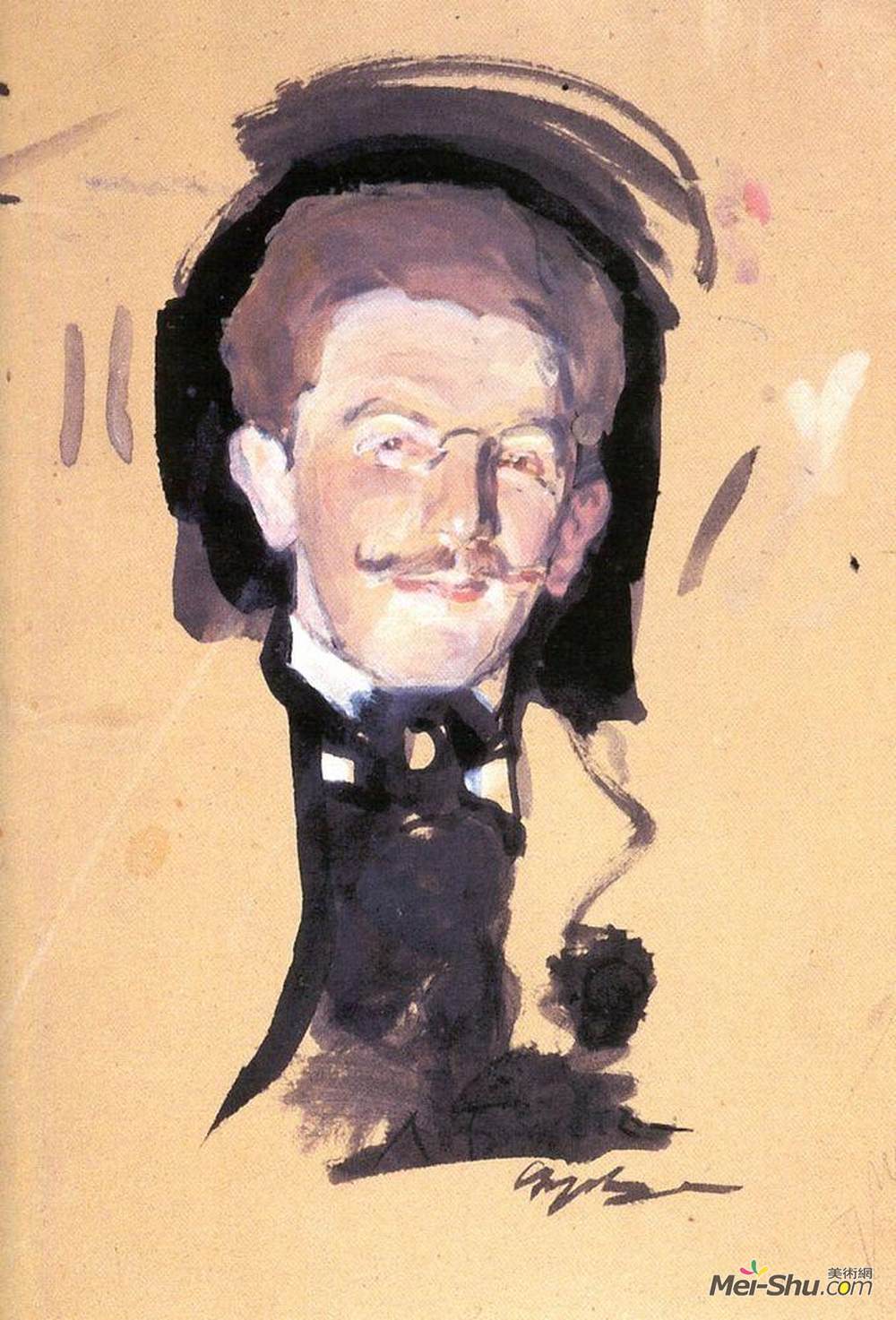 瓦伦丁·谢罗夫(Valentin Serov)高清作品《利奥巴克斯特的肖像》