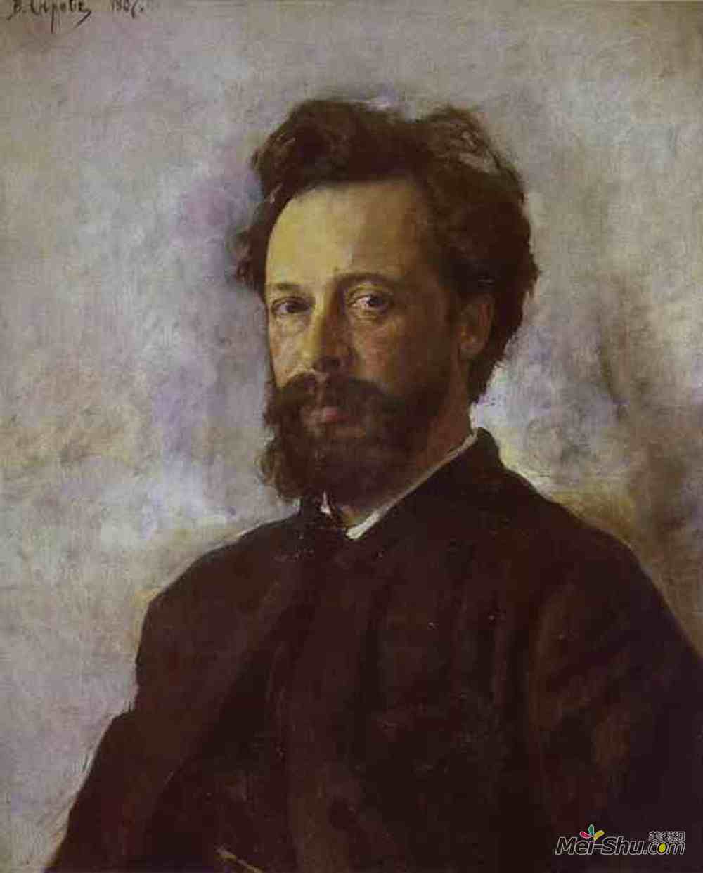 瓦伦丁·谢罗夫(Valentin Serov)高清作品《谢尔盖乔科洛夫的肖像》