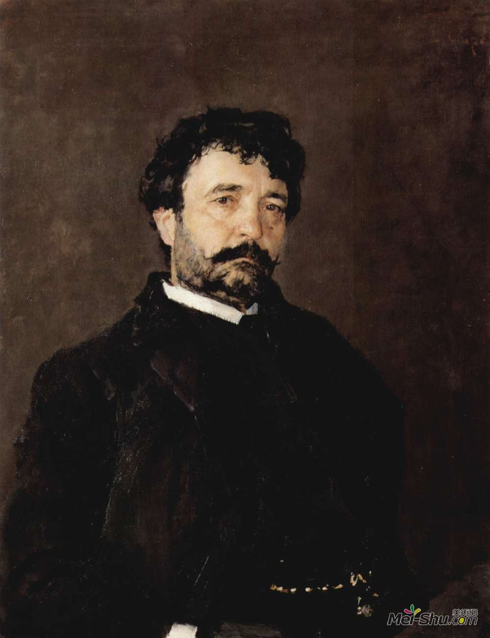 瓦伦丁·谢罗夫(Valentin Serov)高清作品《歌手安吉洛马齐尼画像》