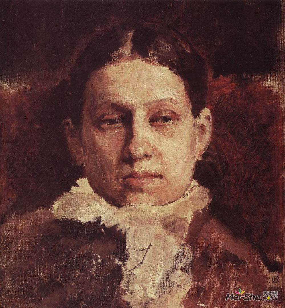 瓦伦丁·谢罗夫(Valentin Serov)高清作品《Portrait of Vera Repina》