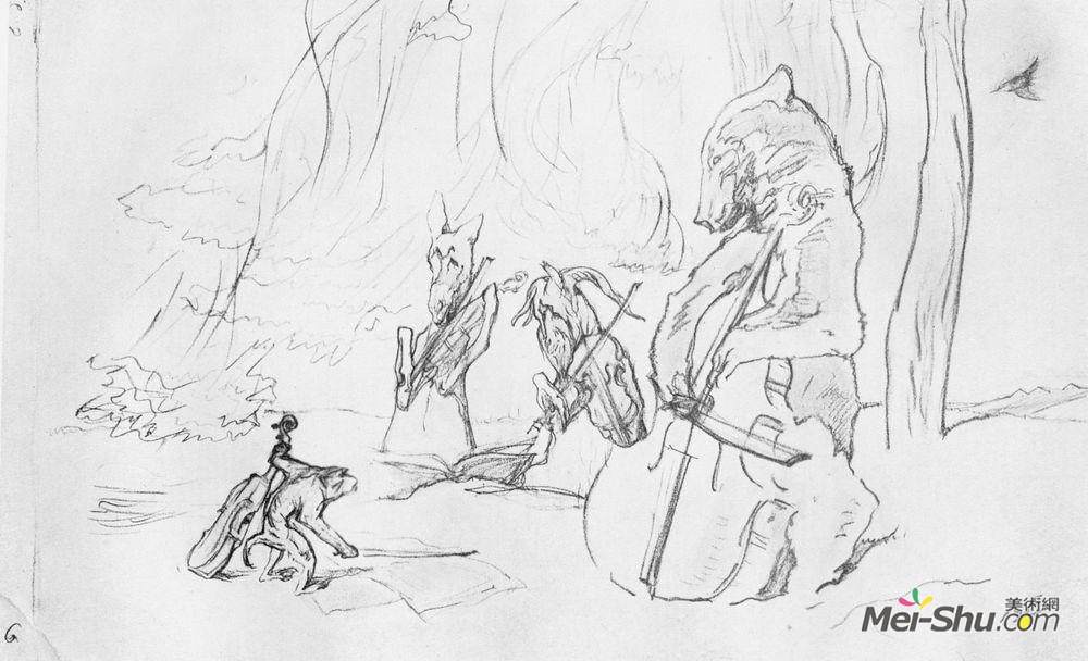 瓦伦丁·谢罗夫(Valentin Serov)高清作品《四重奏》