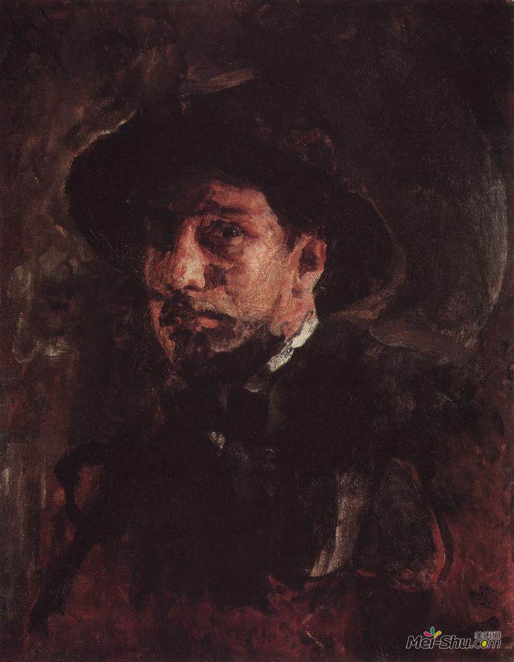 瓦伦丁·谢罗夫(Valentin Serov)高清作品《自画像》