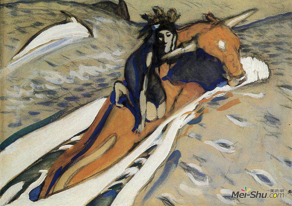 瓦伦丁·谢罗夫(Valentin Serov)高清作品《欧罗巴的梦魇》