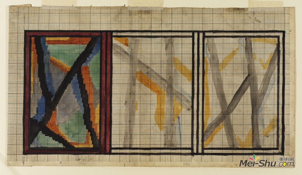 瓦内萨·贝尔(Vanessa Bell)高清作品《汉密尔顿地毯的初步设计》