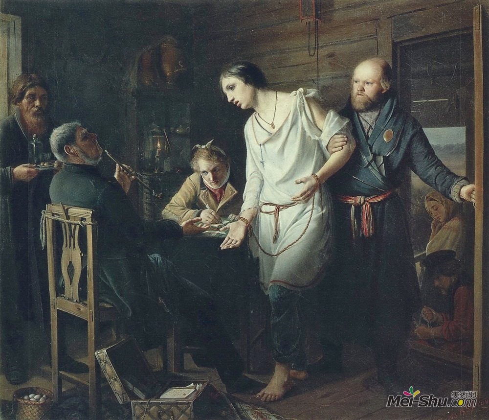 瓦西里佩洛夫(Vasily Perov)高清作品《到达询问处》
