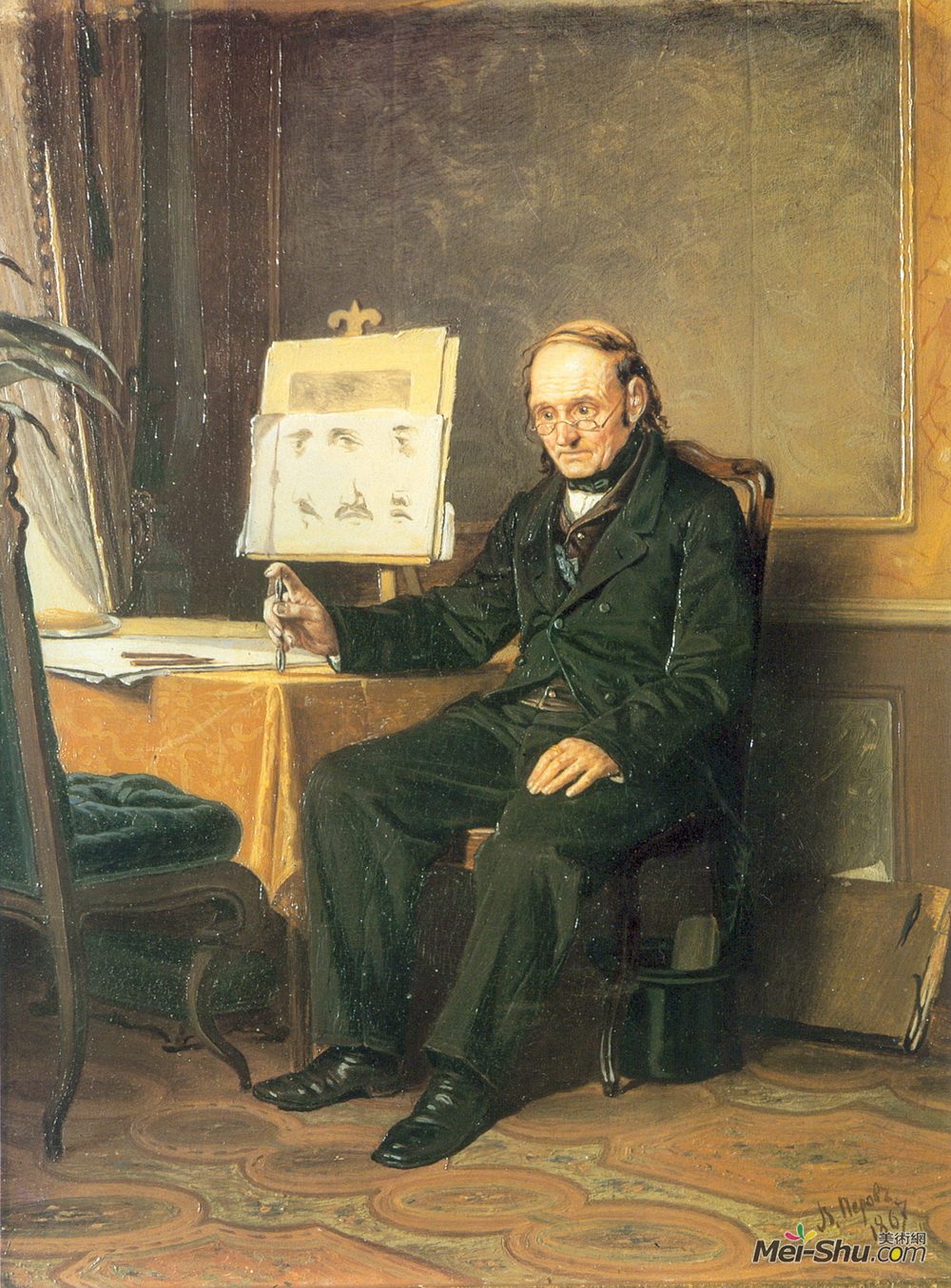 瓦西里佩洛夫(Vasily Perov)高清作品《美术教师》