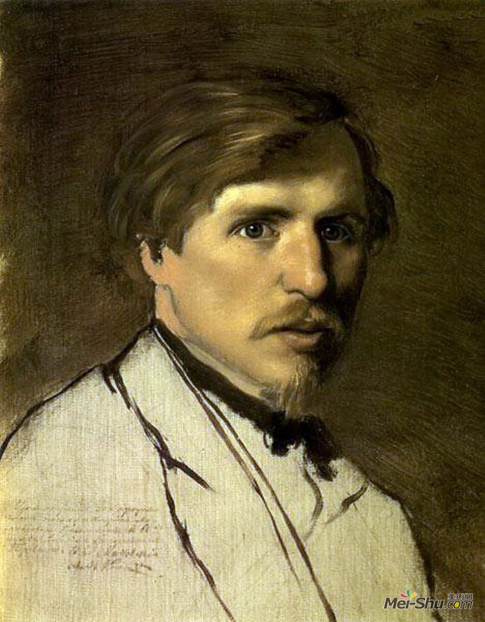 瓦西里佩洛夫(Vasily Perov)高清作品《Portrait of the Artist Illarion Prianishnikov》