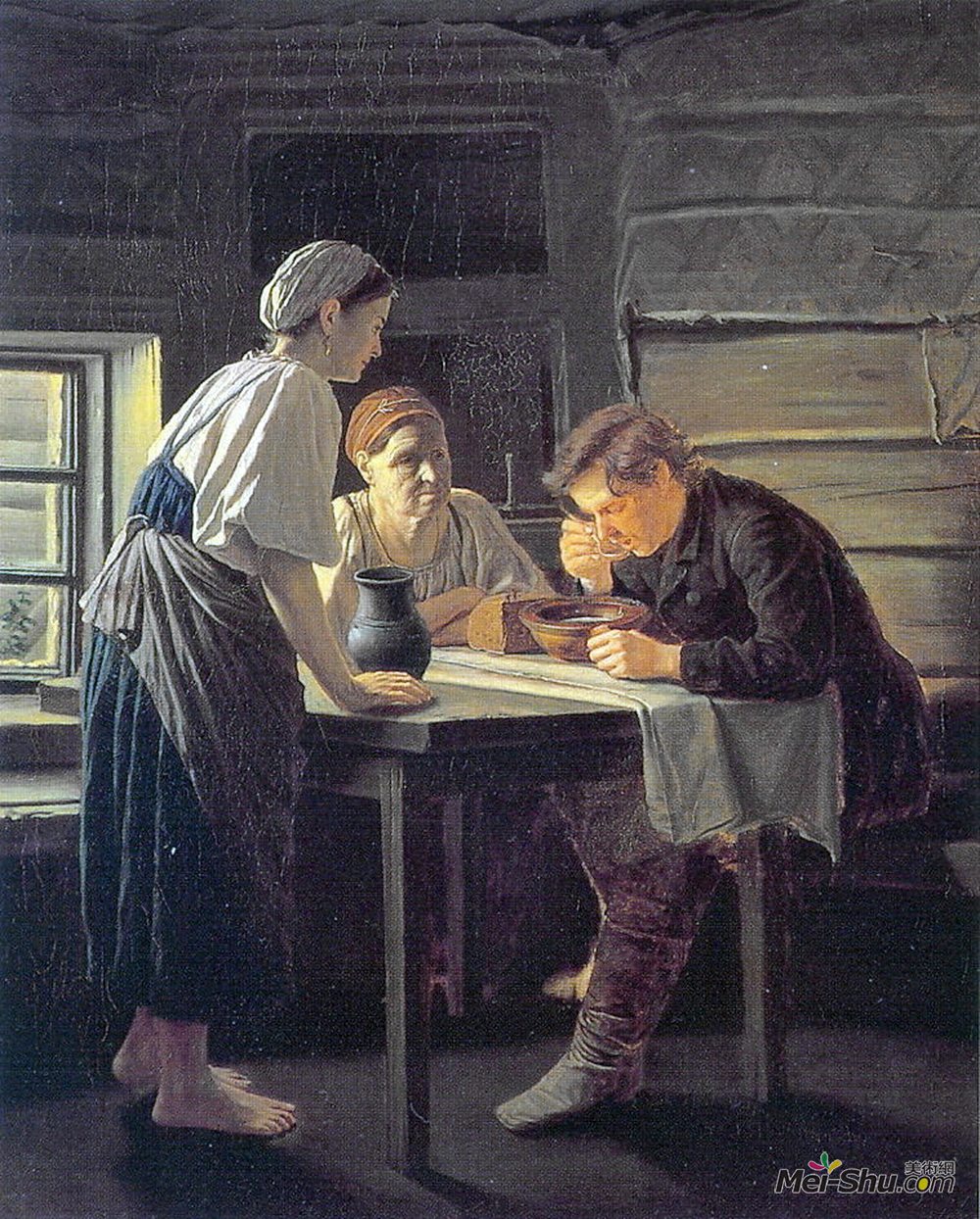 瓦西里佩洛夫(Vasily Perov)高清作品《接待流浪者》