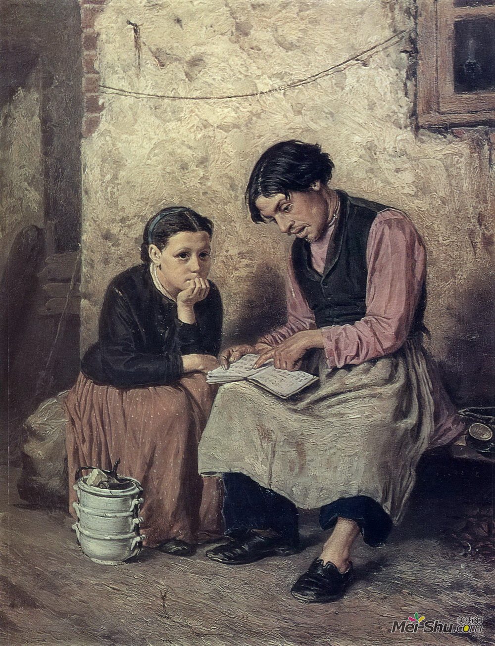 瓦西里佩洛夫(Vasily Perov)高清作品《自我教育照顾者》