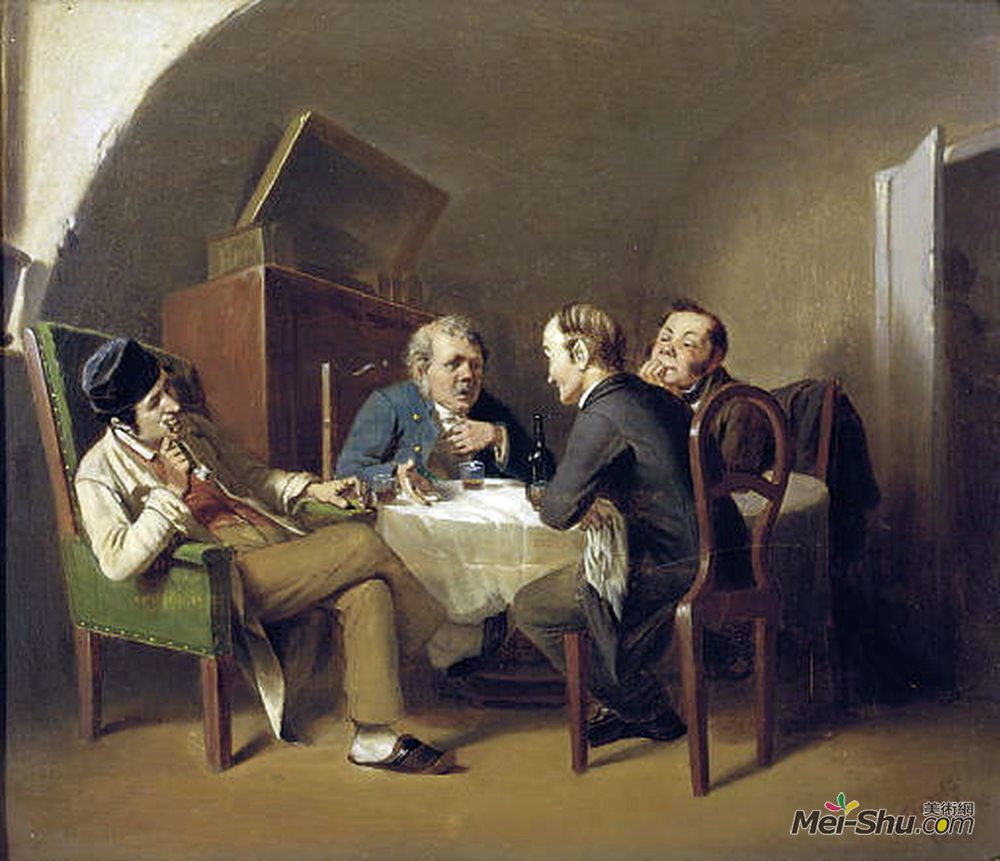 瓦西里佩洛夫(Vasily Perov)高清作品《圆桌上的对话》