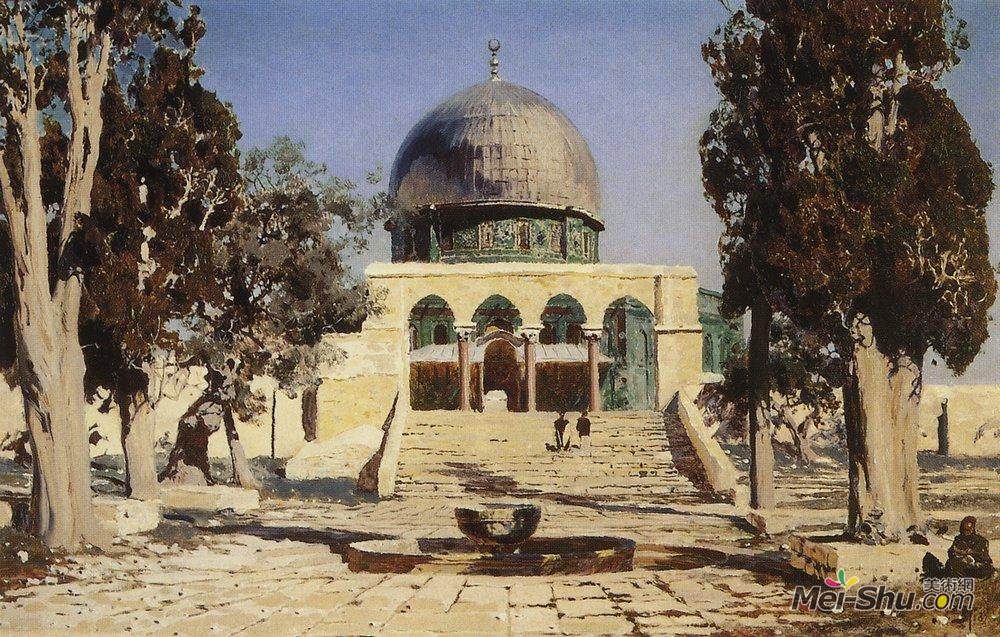 瓦西里波列诺夫(Vasily Polenov)高清作品《Haram Ash-Sharif - the square where the ancient Temple of Je》
