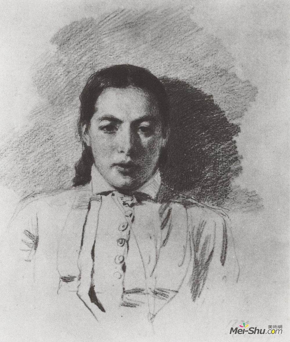 瓦西里波列诺夫(Vasily Polenov)高清作品《Portrait N. V. Yakunchikova》