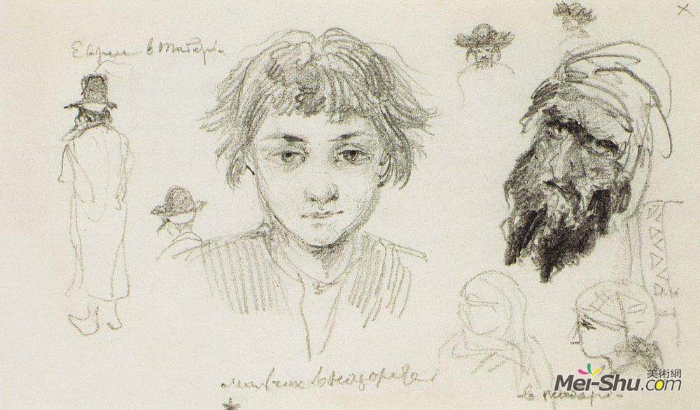 瓦西里波列诺夫(Vasily Polenov)高清作品《拿撒勒的那个男孩。塔博尔的犹太人。》