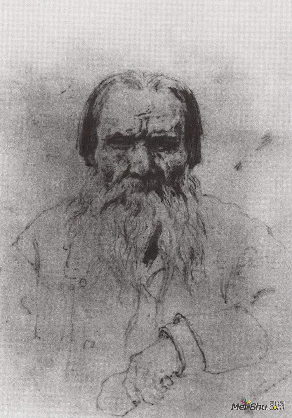 瓦西里波列诺夫(Vasily Polenov)高清作品《Vasily Petrovich Schegolenok  (Schegolenkov) narrator》