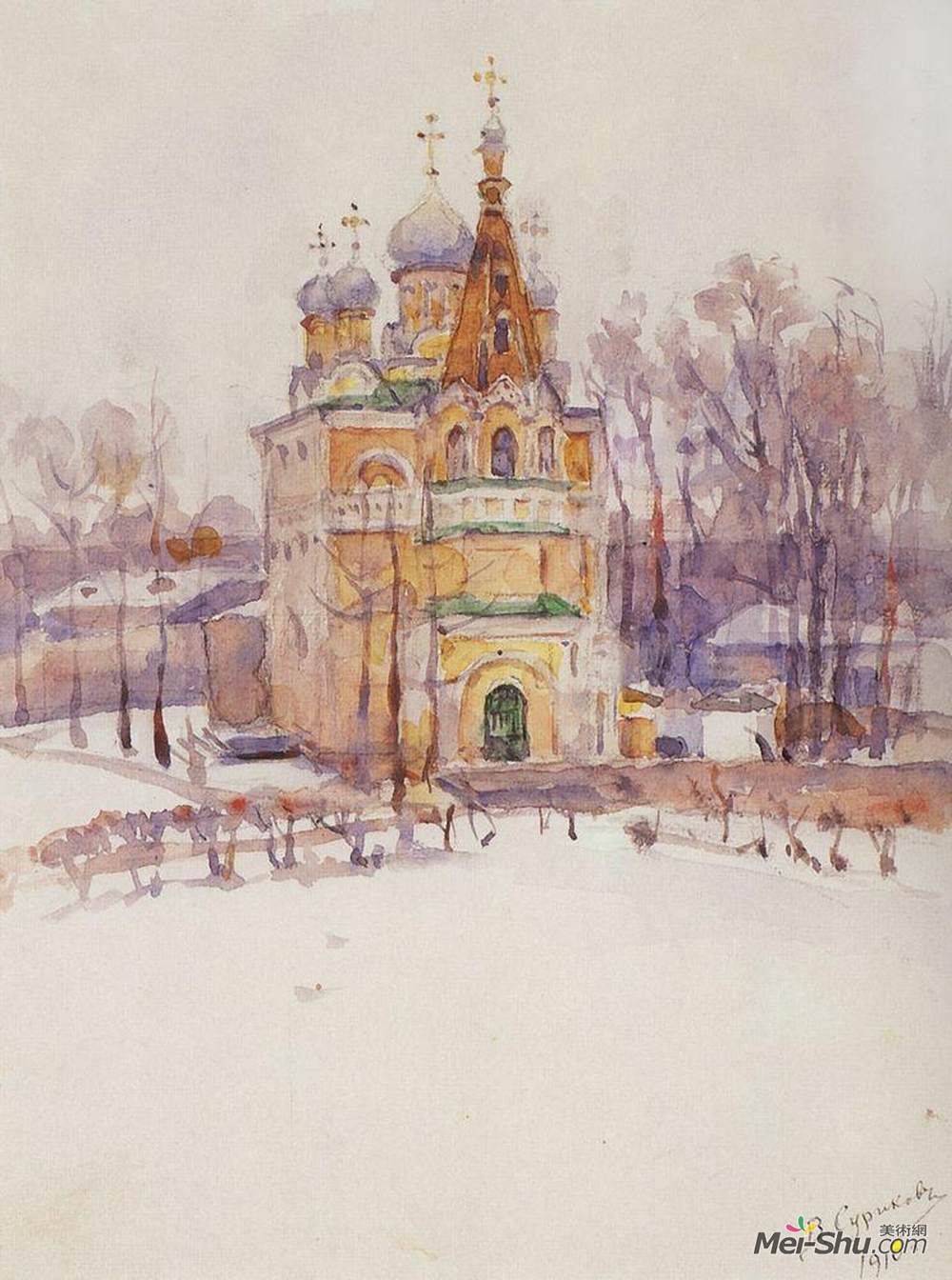 瓦西里·伊万诺维奇·苏里科夫(Vasily Surikov)高清作品《教堂》