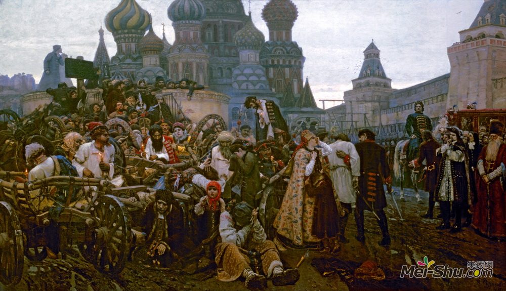 瓦西里·伊万诺维奇·苏里科夫(Vasily Surikov)高清作品《Morning of the Strelets’ Execution》