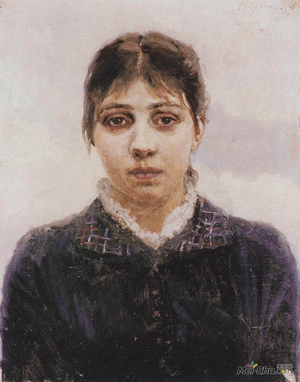 瓦西里·伊万诺维奇·苏里科夫(Vasily Surikov)高清作品《Portrait of E. A. Surikova》