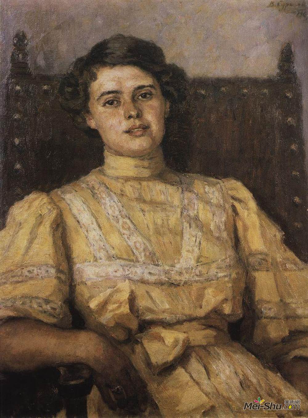 瓦西里·伊万诺维奇·苏里科夫(Vasily Surikov)高清作品《Portrait of E. N. Sabashnikova》