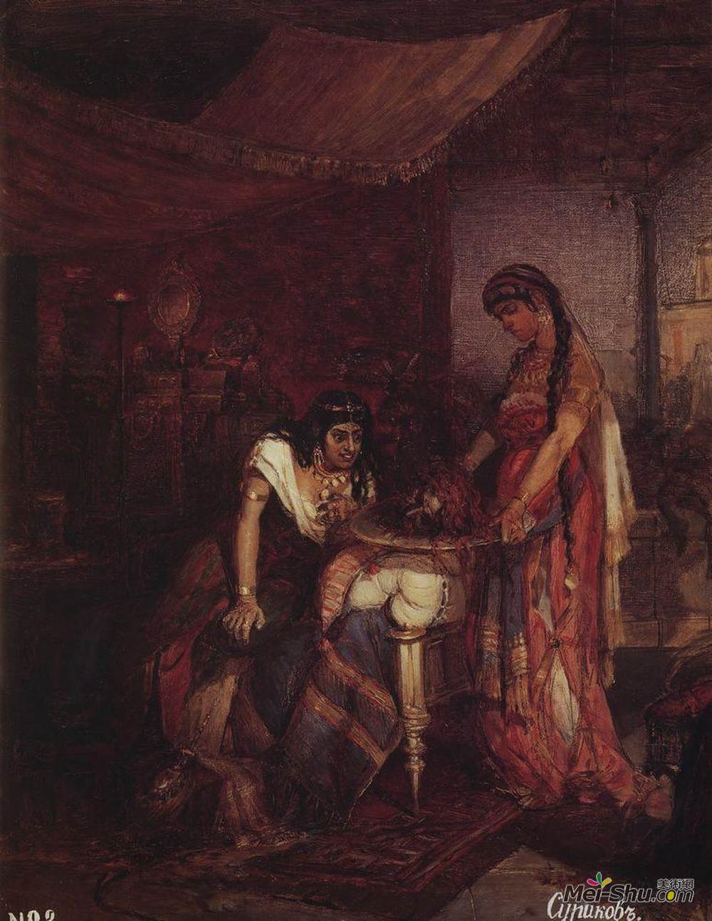 瓦西里·伊万诺维奇·苏里科夫(Vasily Surikov)高清作品《Salome brings head of Saint John the Baptist to her mother H》