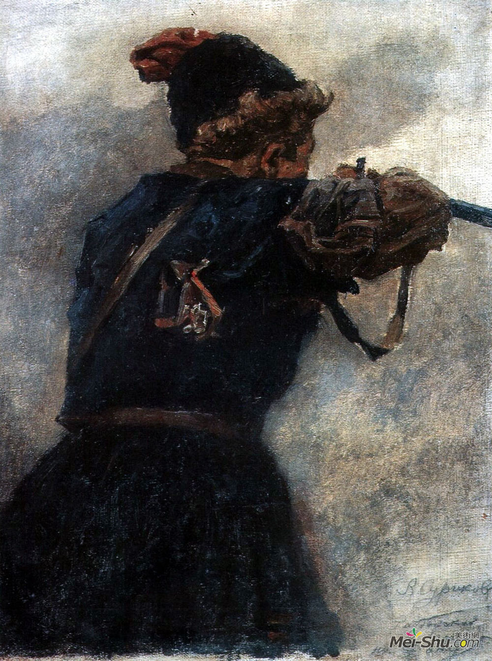 瓦西里·伊万诺维奇·苏里科夫(Vasily Surikov)高清作品《射击哥萨克》