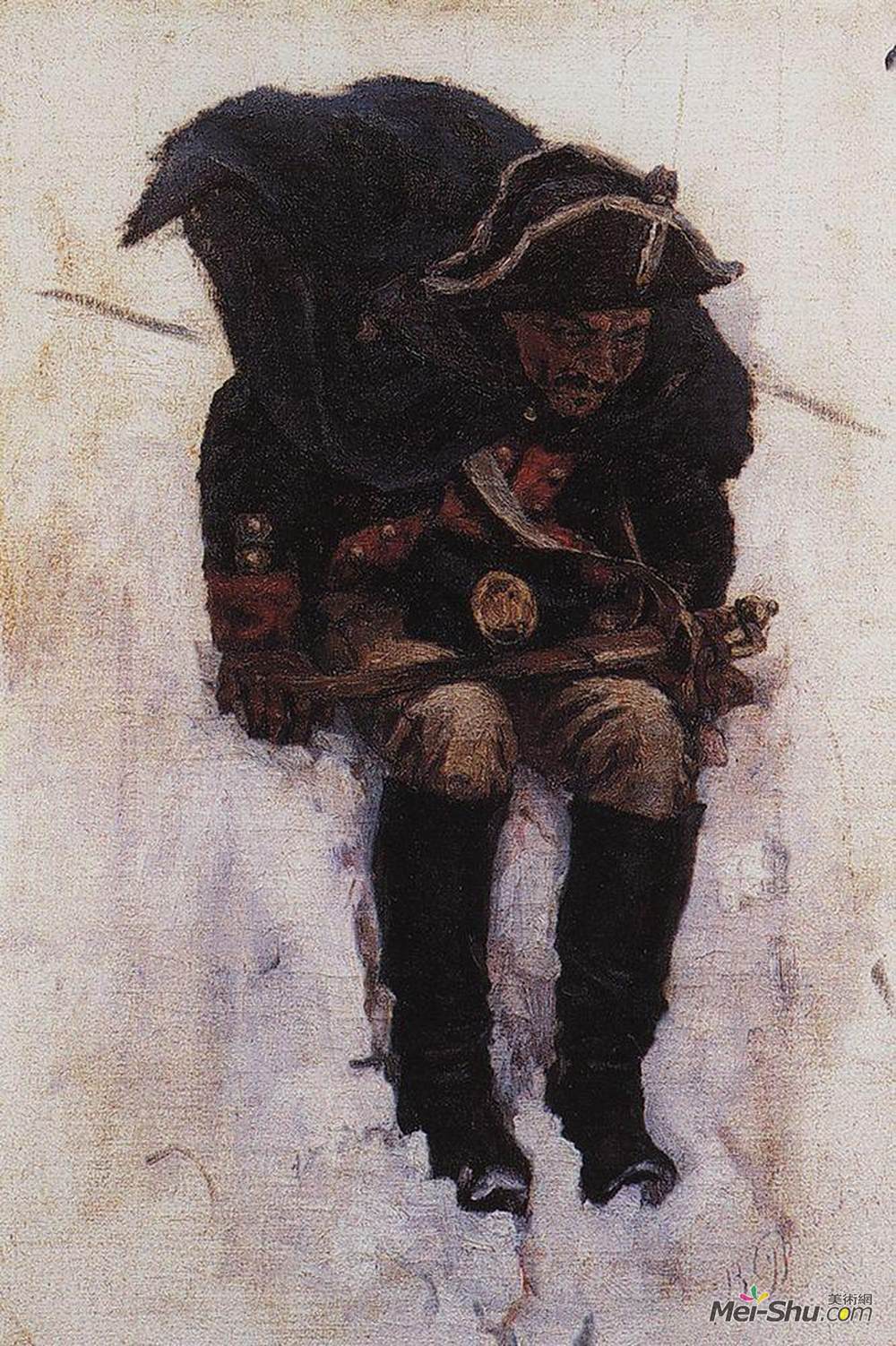 瓦西里·伊万诺维奇·苏里科夫(Vasily Surikov)高清作品《雪山下的士兵》