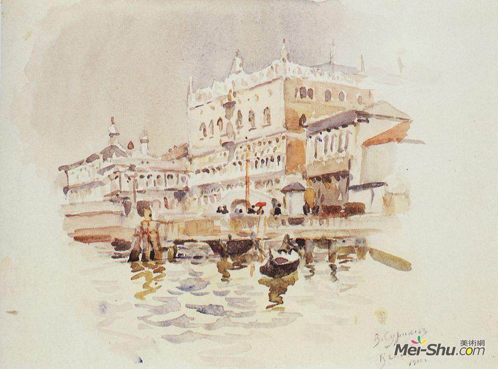 瓦西里·伊万诺维奇·苏里科夫(Vasily Surikov)高清作品《威尼斯。多吉的宫殿。》