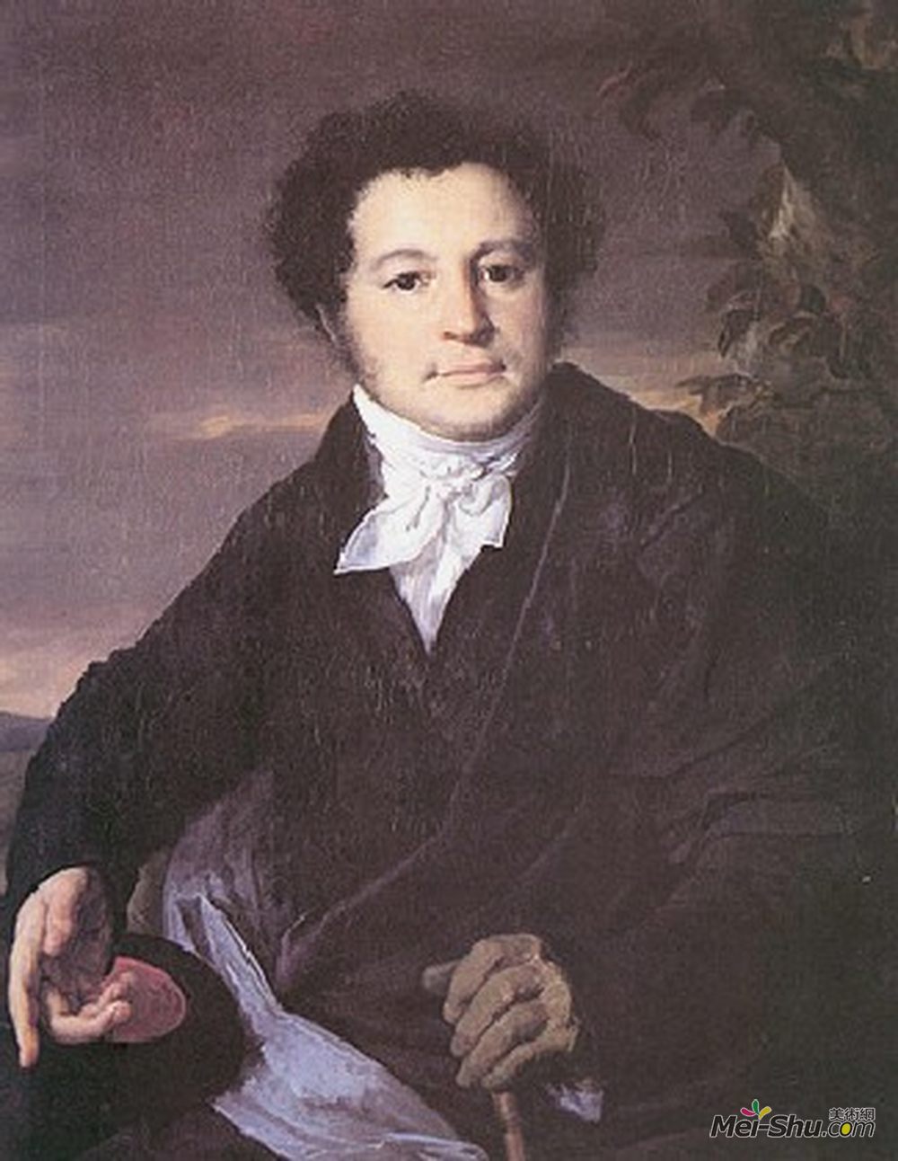 瓦西里·特罗平宁(Vasily Tropinin)高清作品《Portrait of A.A. Sannikov》