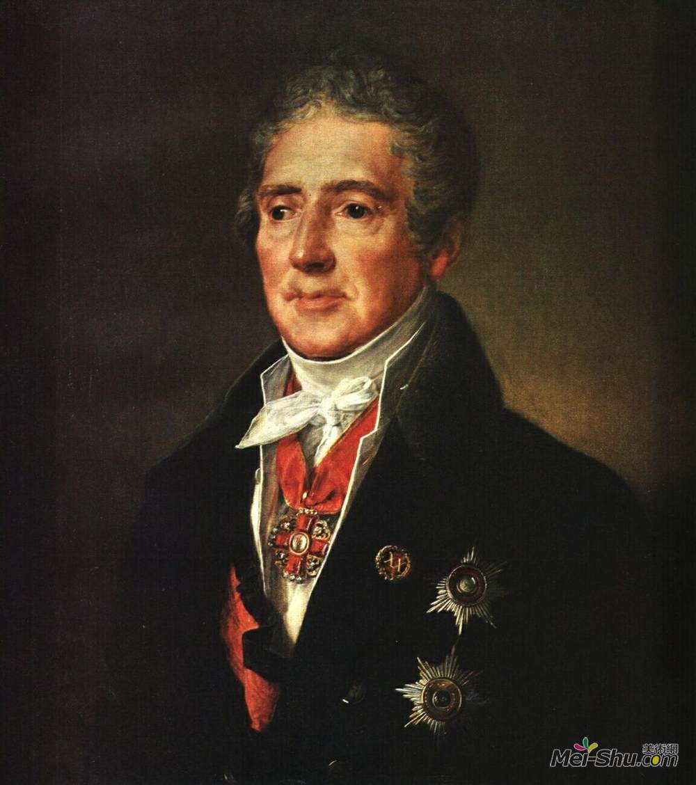 瓦西里·特罗平宁(Vasily Tropinin)高清作品《Portrait of I. I. Dmitriyev》
