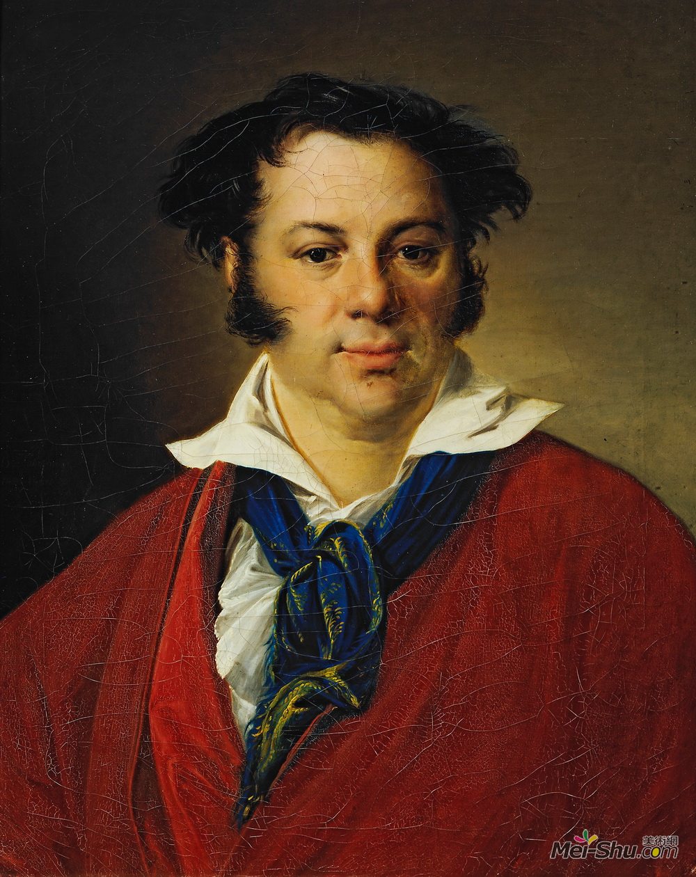 瓦西里·特罗平宁(Vasily Tropinin)高清作品《Portrait of K.G.Ravich》